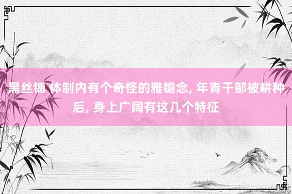 黑丝铺 体制内有个奇怪的雅瞻念, 年青干部被耕种后, 身上广