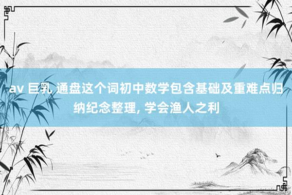 av 巨乳 通盘这个词初中数学包含基础及重难点归纳纪念整理,